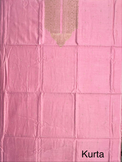 Pastel Pink Handloom Chanderi Suit