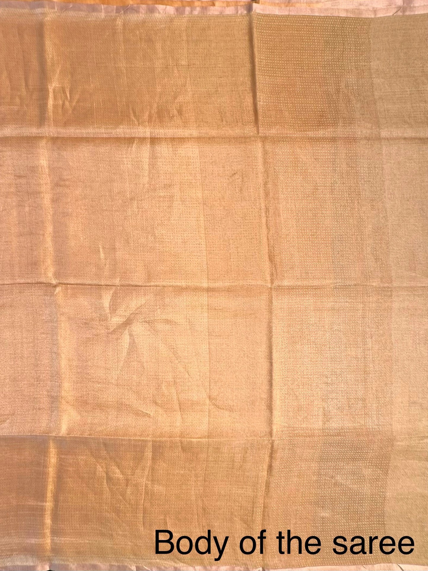 Mustard-Golden Emboss Tissue Silk Saree