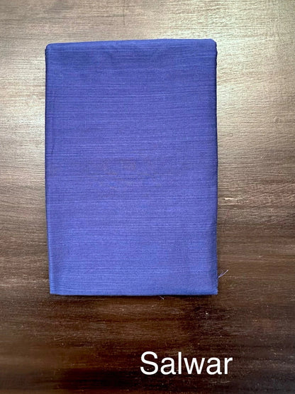 Purple-Blue Jacquard 3-piece Unstitched Cotton Suit