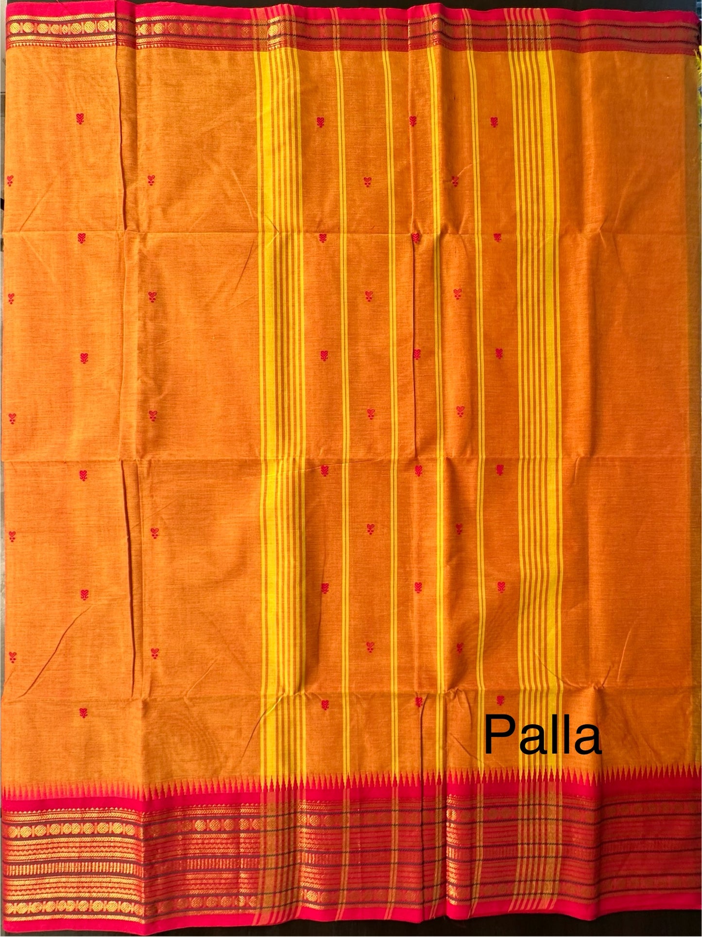 Mustard Narayanpet Cotton Saree