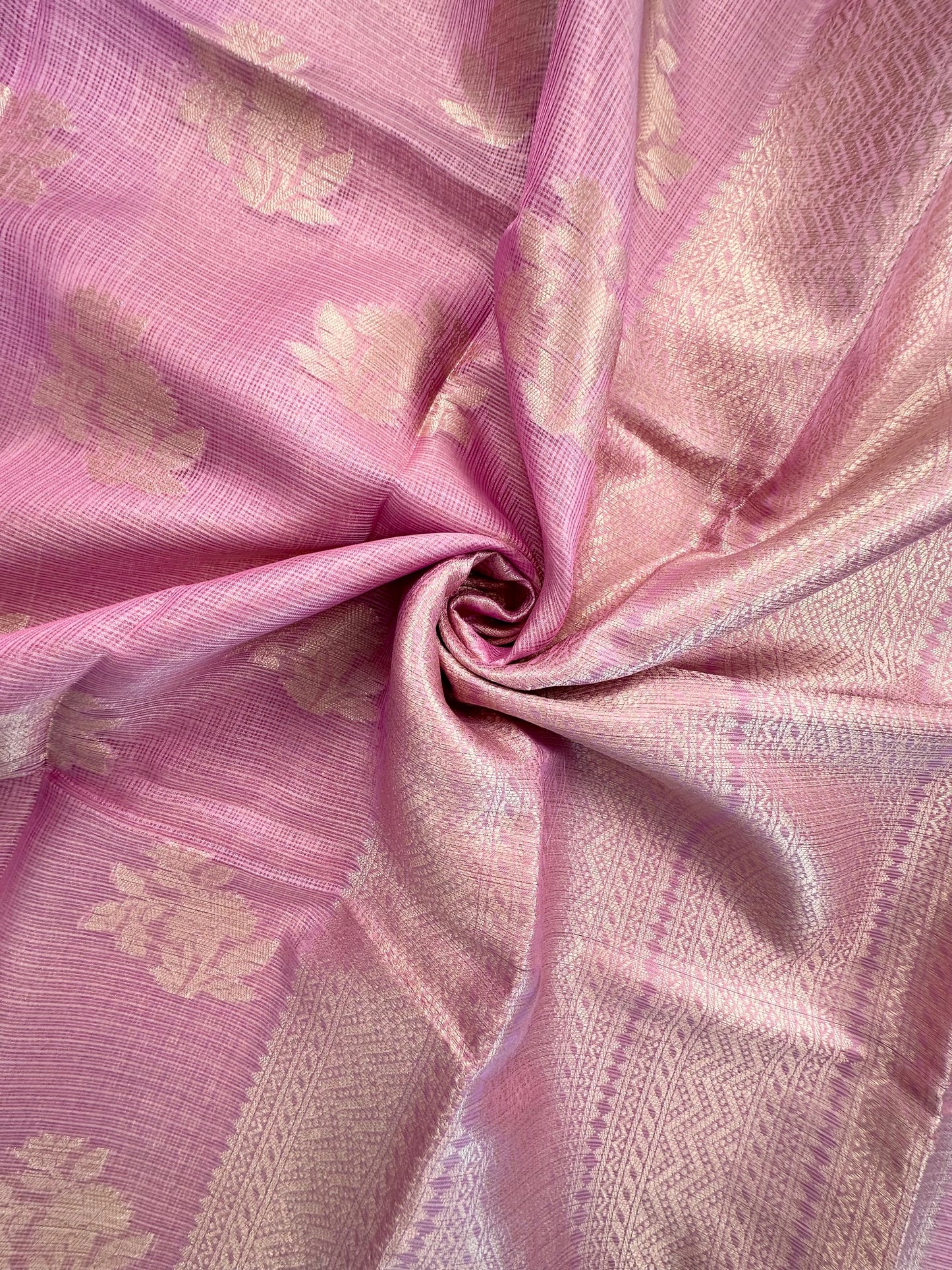 Mauve Arvita Kota Doria Fancy Cotton Saree