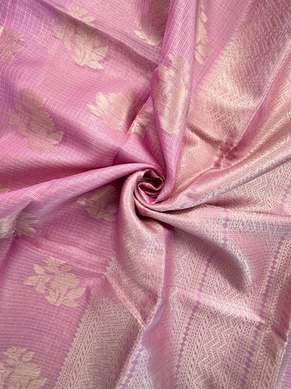 Mauve Arvita Kota Doria Fancy Cotton Saree