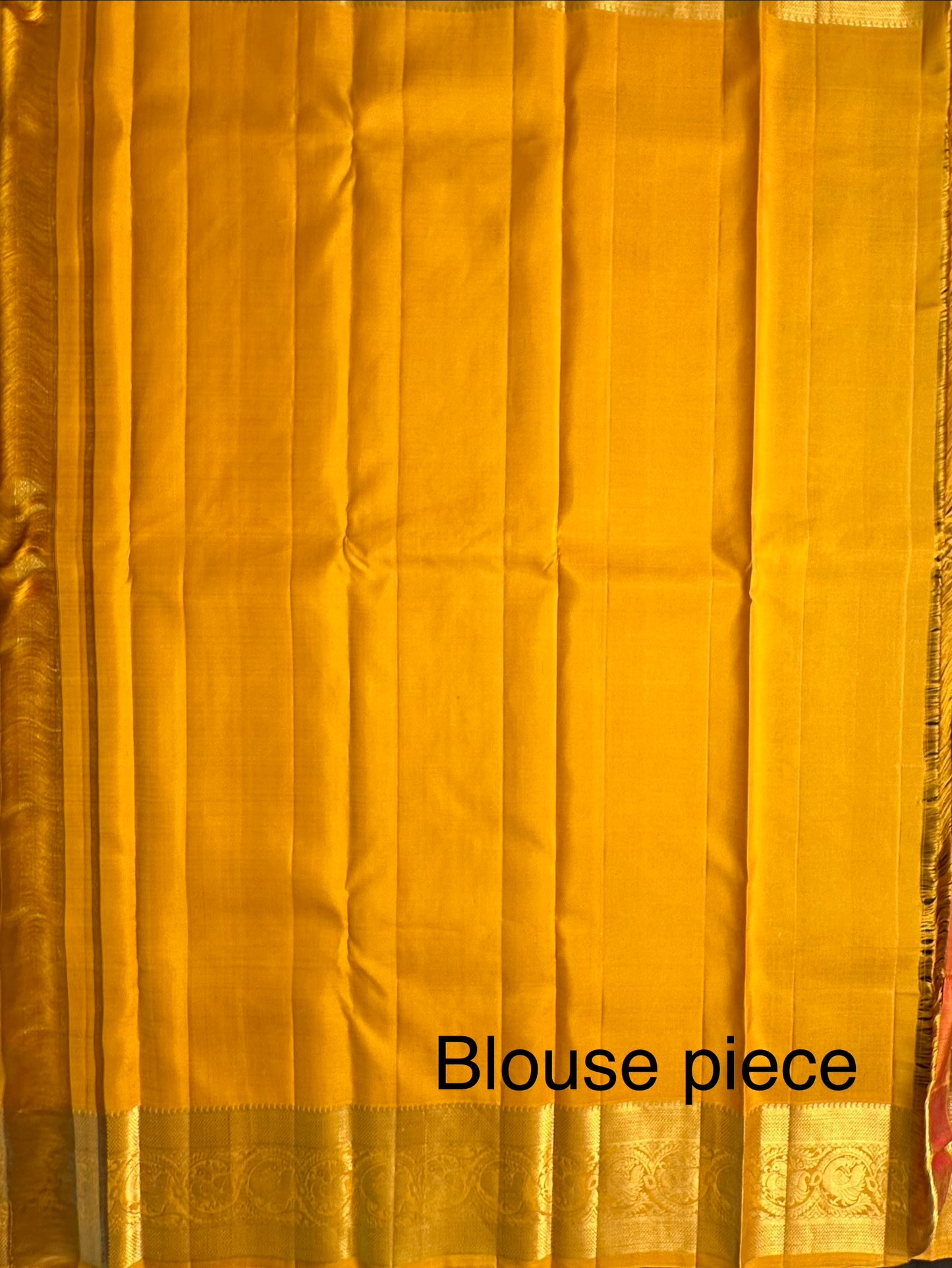 Peacock Blue-Mustard Handloom Kanjivaram Pure Silk Saree