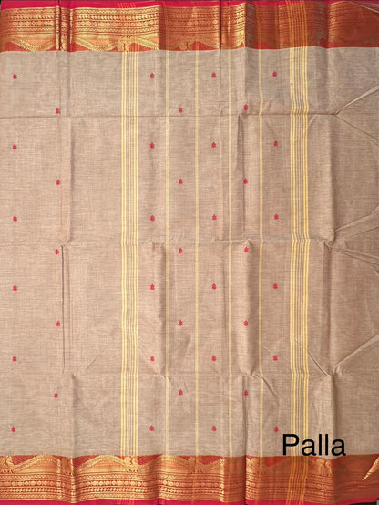 Beige Narayanpet Cotton Saree