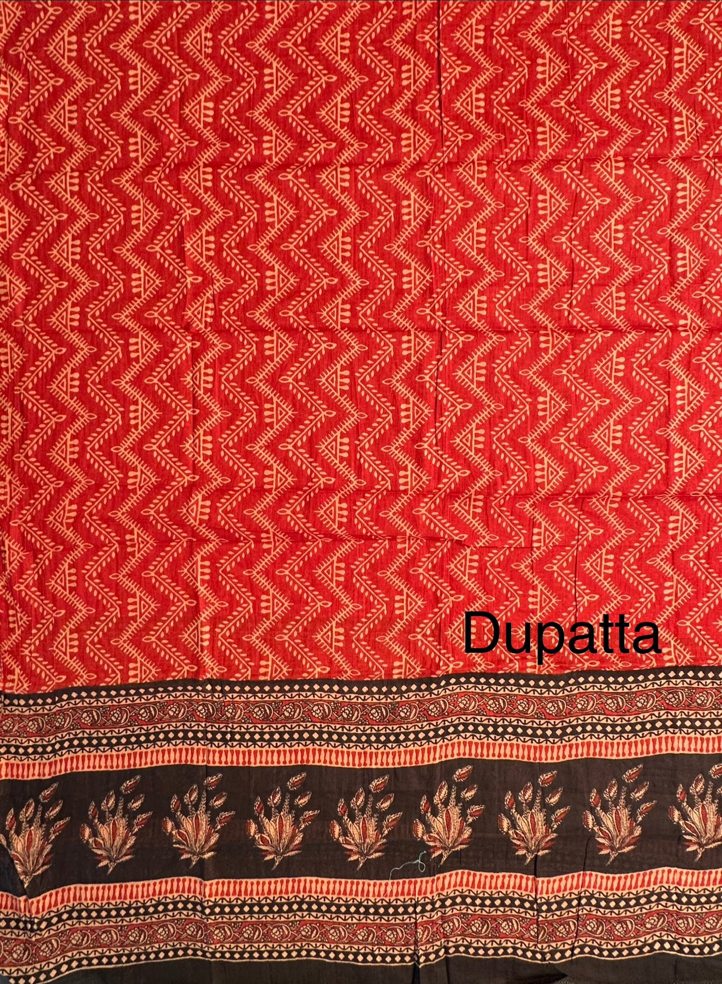 Black Printed Cotton 3-Piece Suit