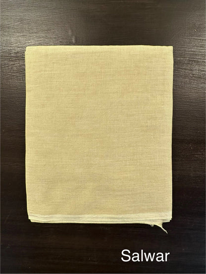 Pista Green Jute Cotton 3-piece Unstitched Suit