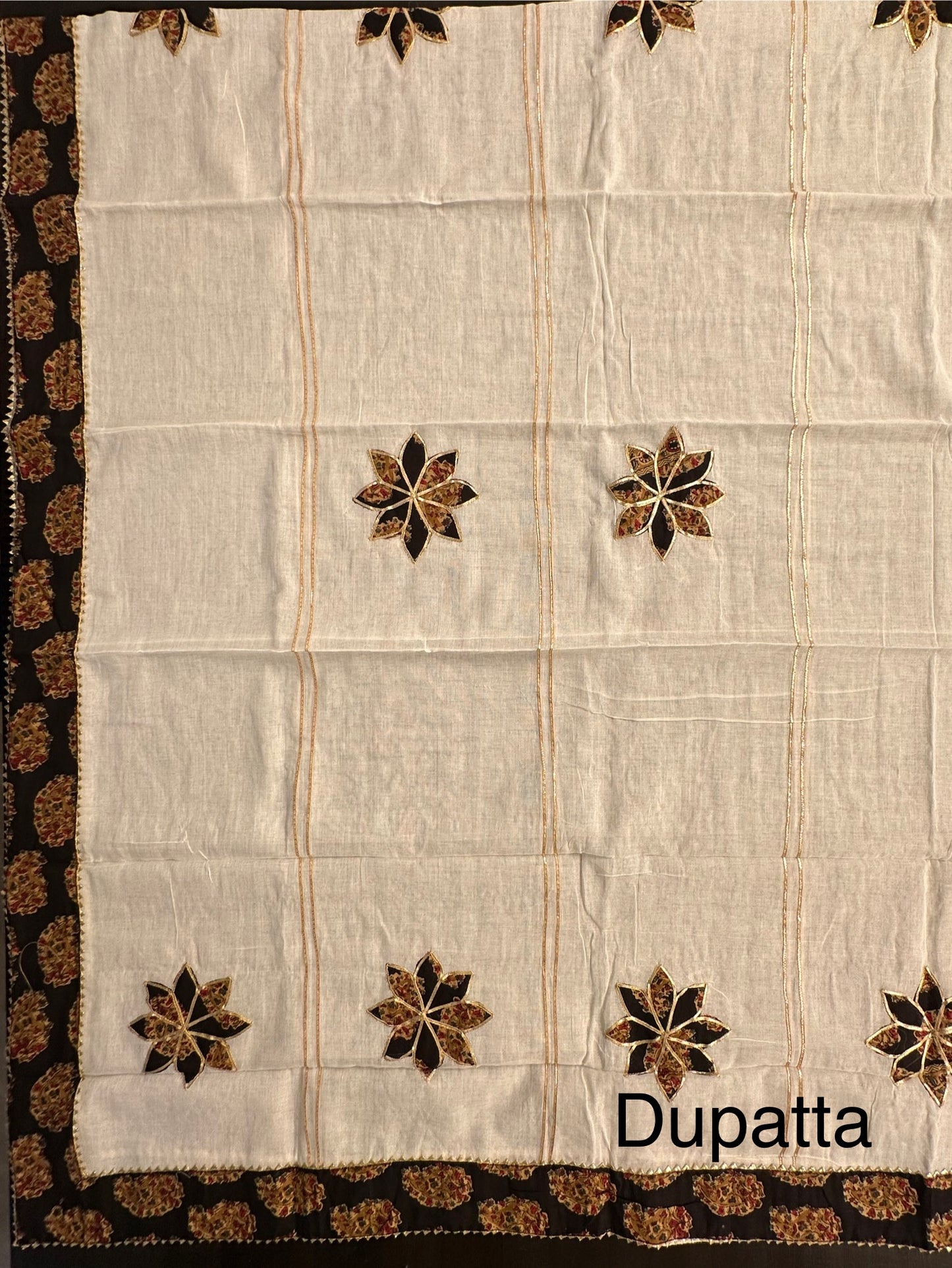 Black Printed Pure Cotton Suit