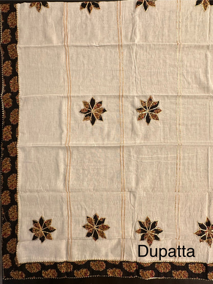 Black Printed Pure Cotton Suit