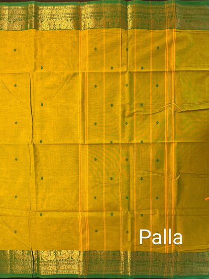Parrot Green Naryapet Cotton Saree