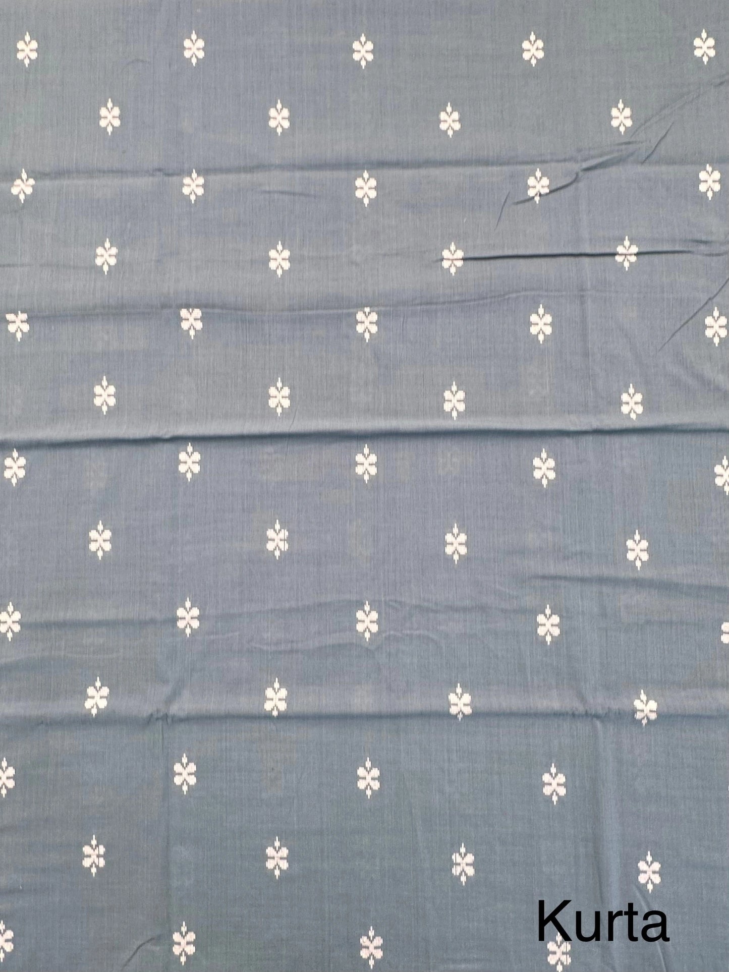 Greyish Blue Siya South Cotton 3-Piece Suit
