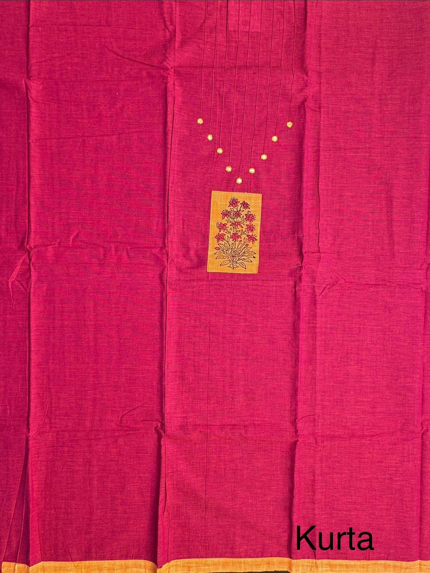 Magenta-Orange South Cotton 3-Piece Suit