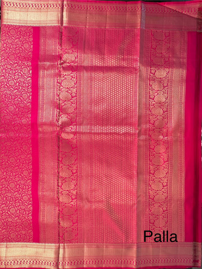 Rani  Handloom Kanjivaram Jamawar Pure Silk Saree