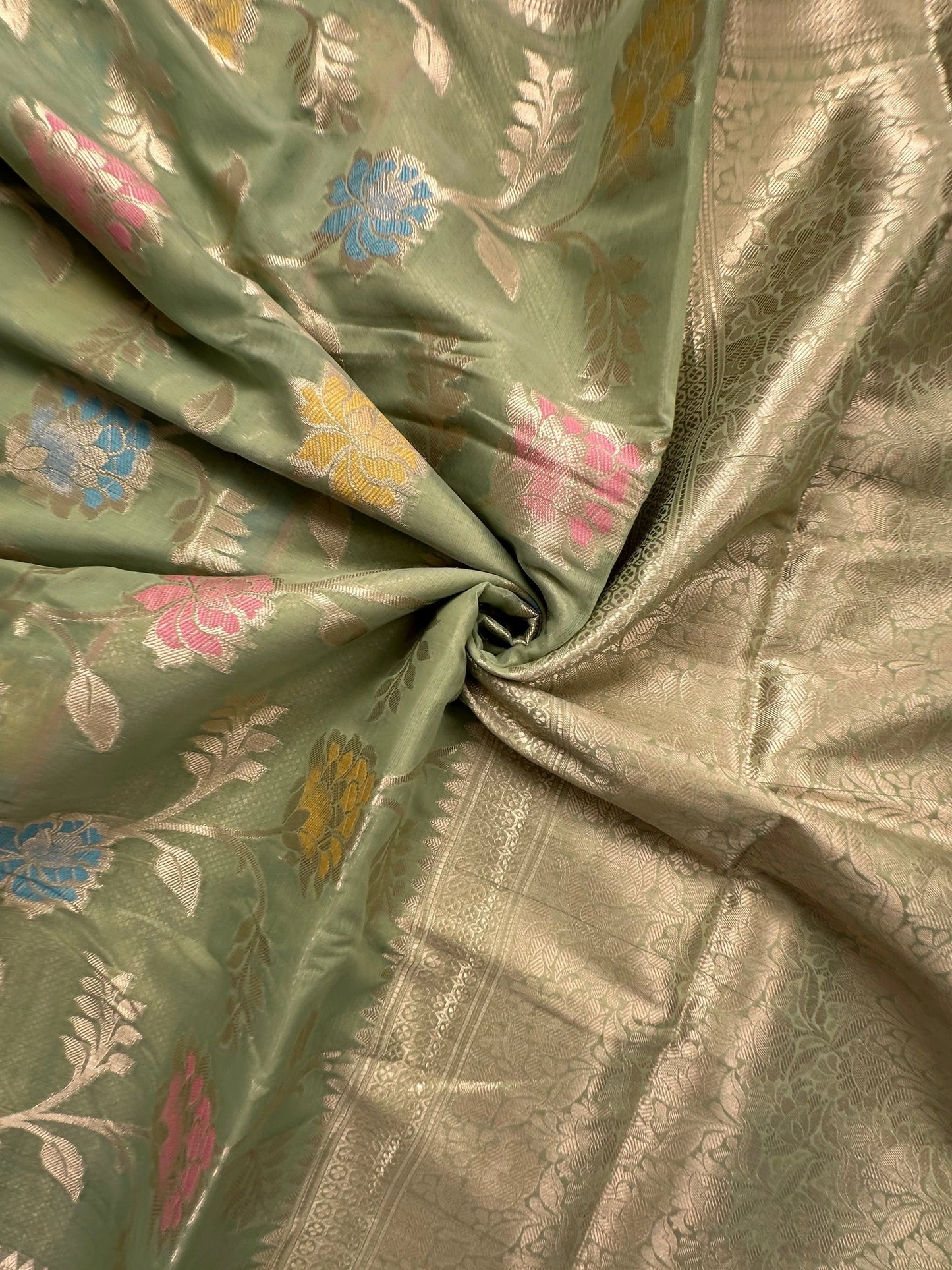 Pista Green Tarini Fancy Chanderi Saree