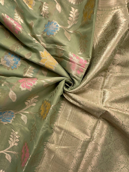Pista Green Tarini Fancy Chanderi Saree