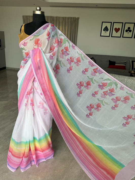 Satrangi Pure Chiffon Saree