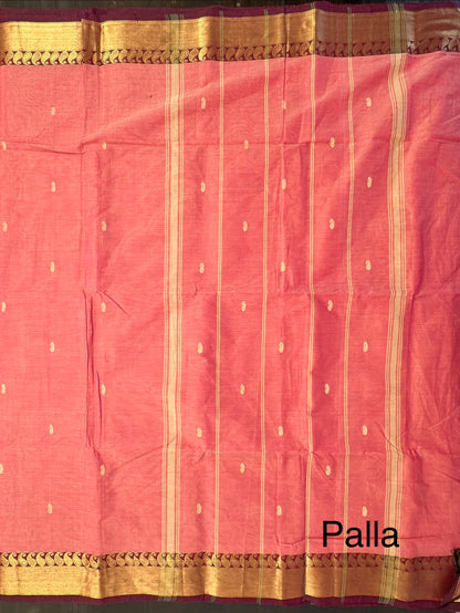Pink Narayanpet Cotton Saree
