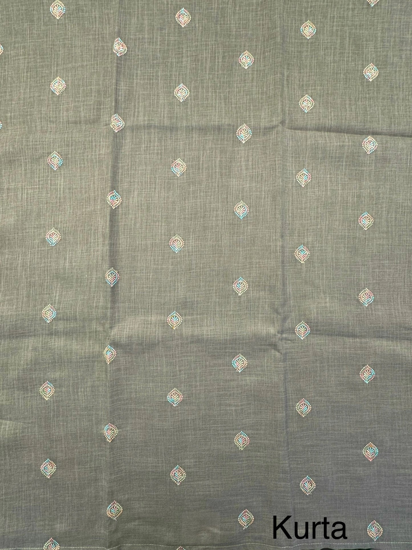 Sage Green Jute Cotton 3-Piece Suit