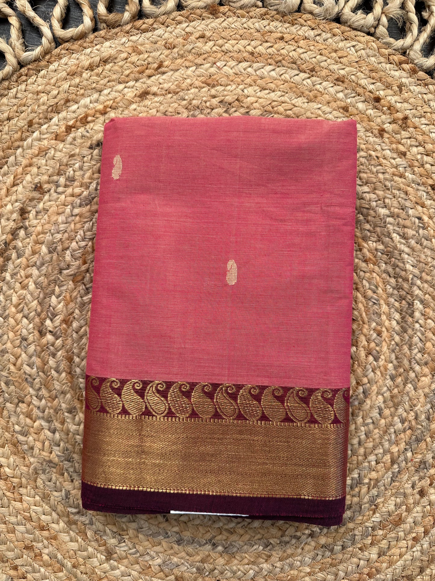Pink Narayanpet Cotton Saree