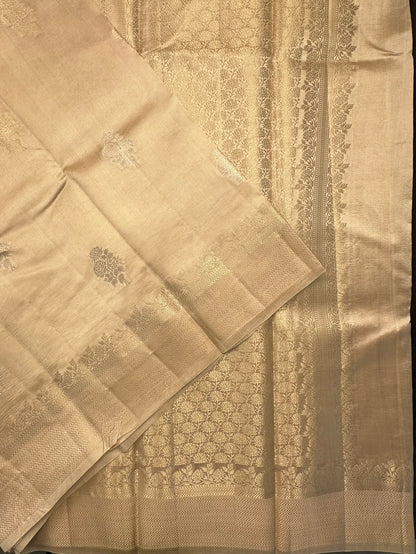 Beige Vishakha Pure Silk Saree