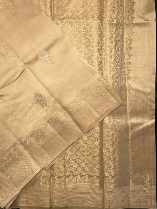 Beige Vishakha Pure Silk Saree