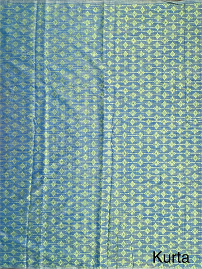 Blue Jacquard 3-piece Unstitched Cotton Suit