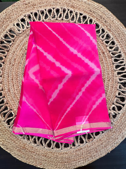 Rani Leheriya Kota Doria Pure Silk Saree