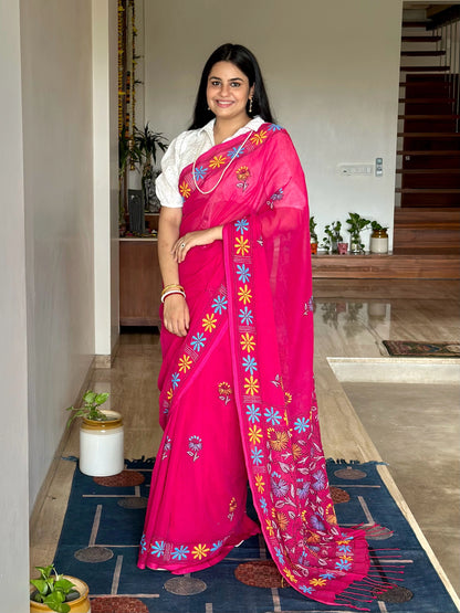 Kaantha Embroidery Cotton Saree
