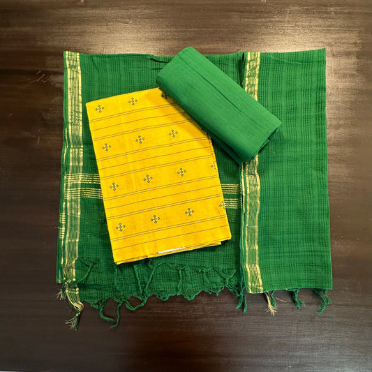 Mustard Handloom South Cotton Suit