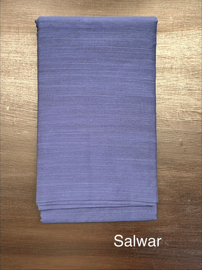 Off White-Blue Jacquard Unstitched Cotton Suit