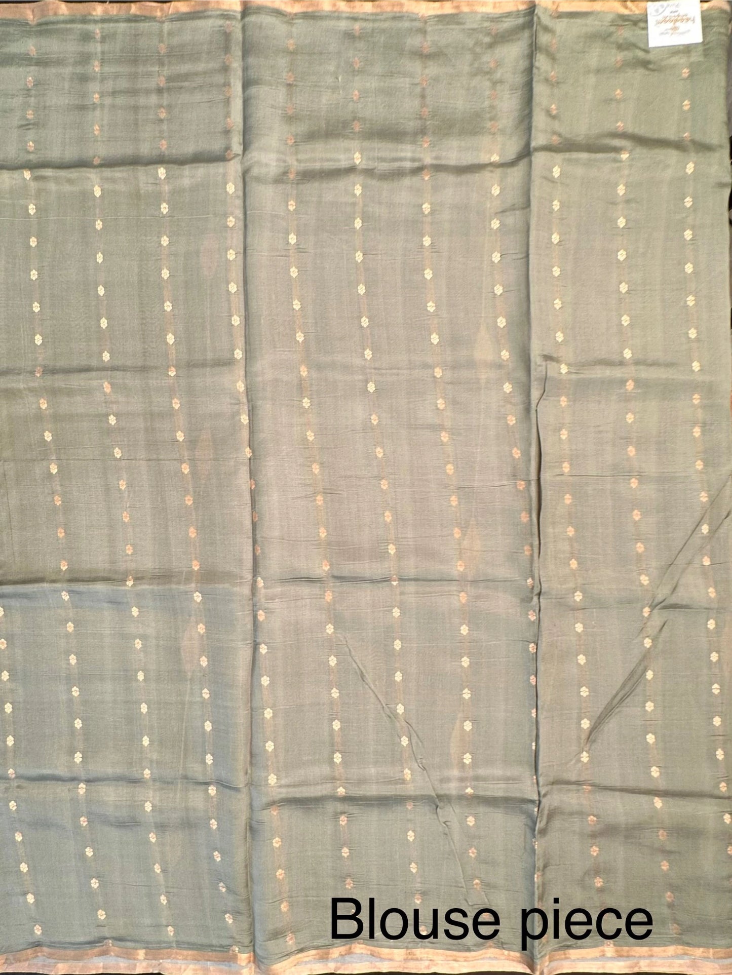 Dusky Pink-Grey-Sage Green Vedika Banarasi Pure Silk Saree