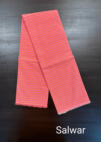 Dark Pink Angrakha Printed Cotton 3-Piece Suit
