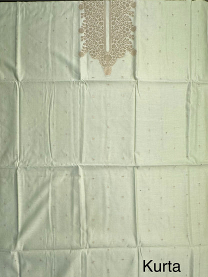 Pista Green Handloom Chanderi Suit