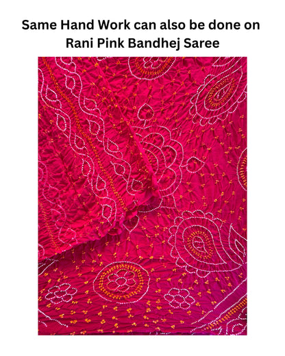 Bandhej Work Chinon Saree