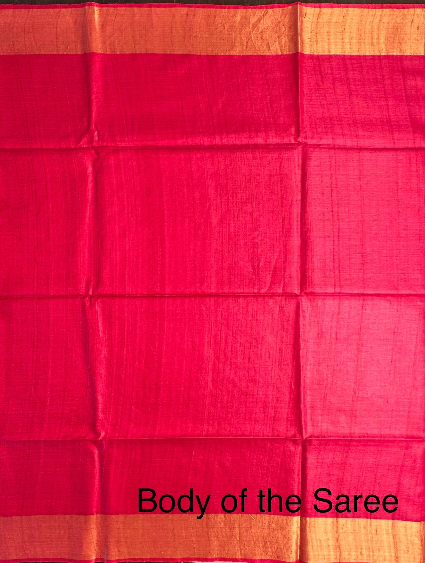 Rani-Pink Handloom Tussar Silk Saree