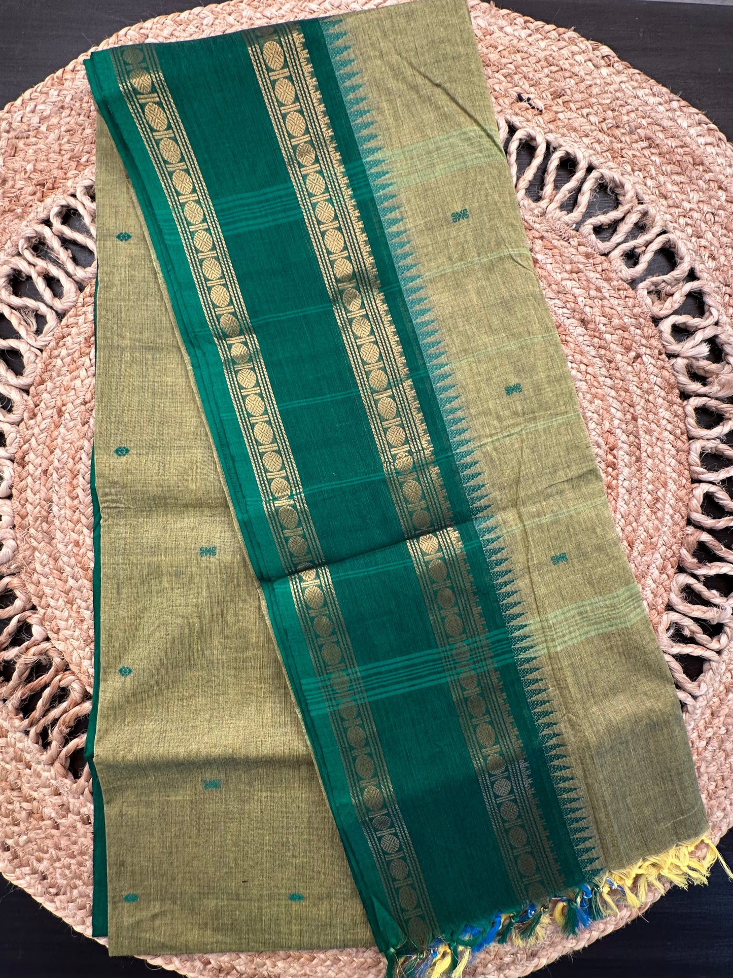 Green Narayanpet Cotton Saree