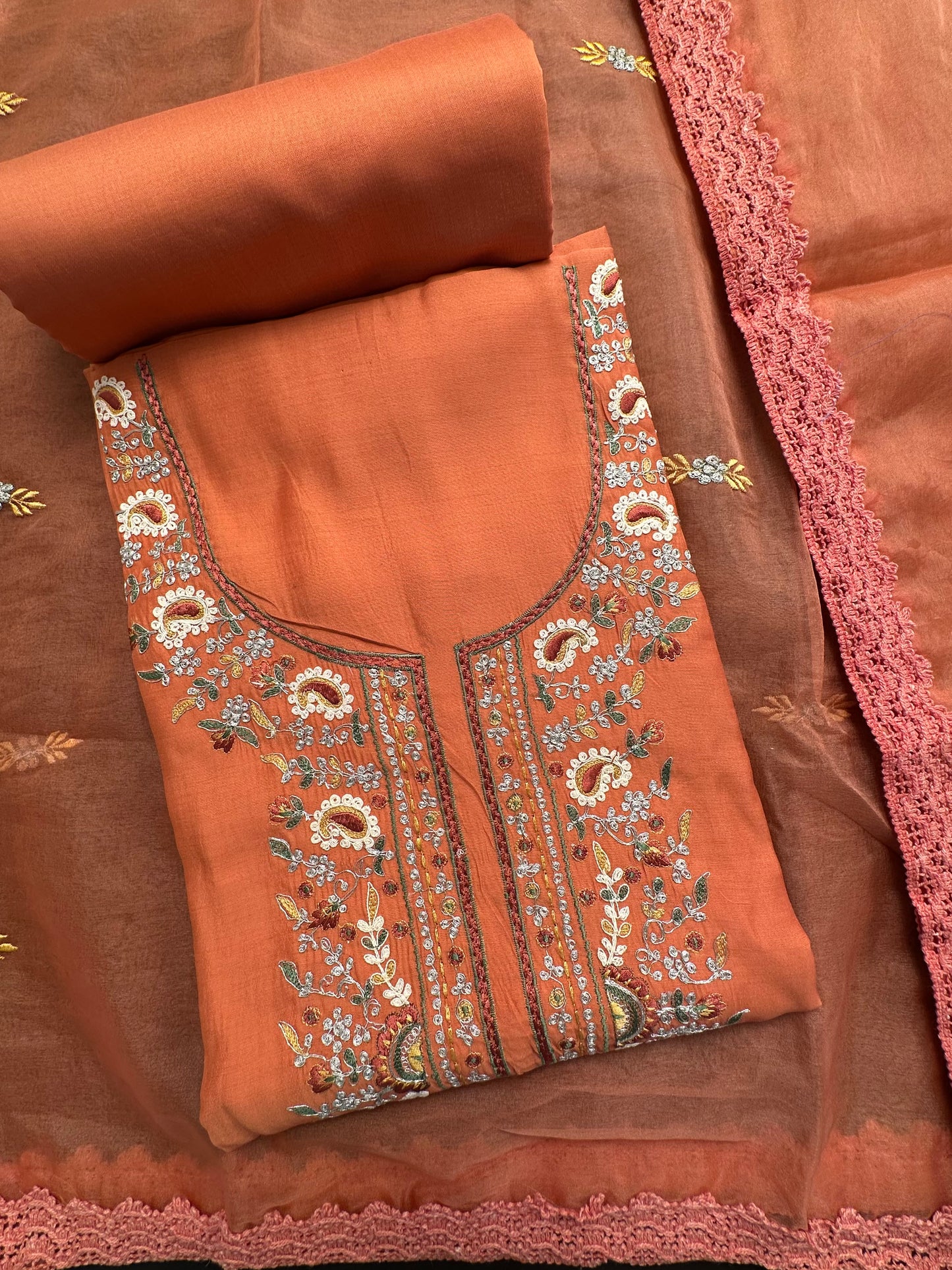 Rust Pittan Work Cotton 3-Piece Suit