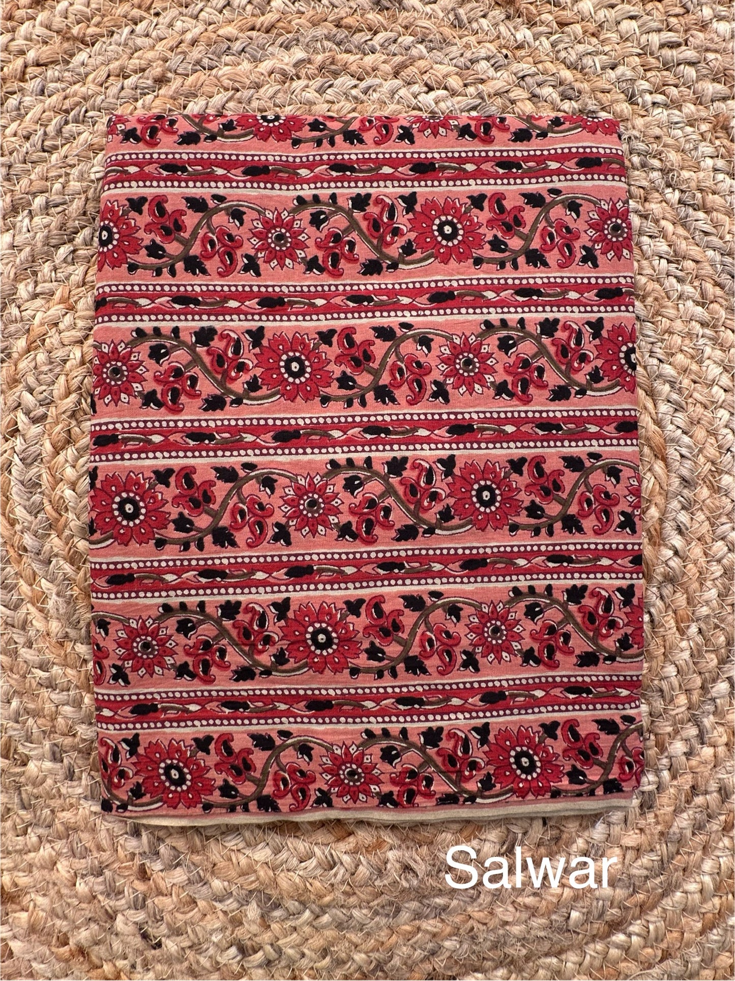 Black Angrakha Printed Cotton 3-Piece Suit