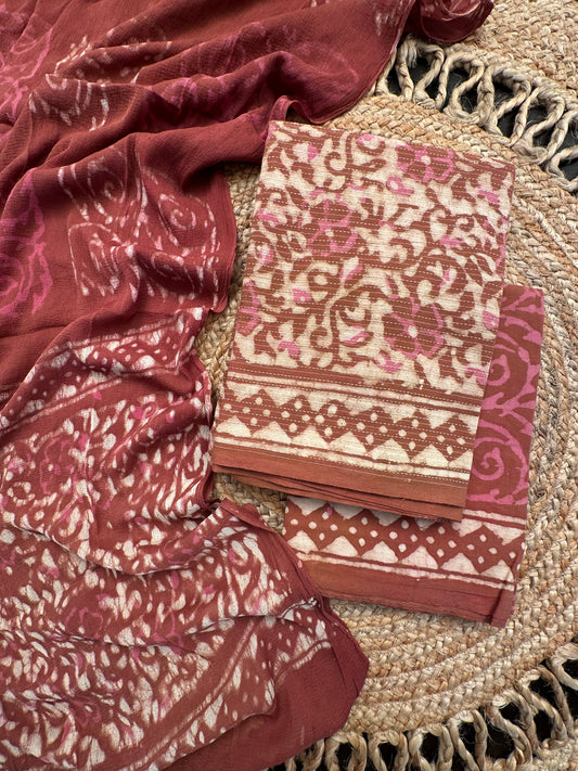 Brown Pure Cotton Suit