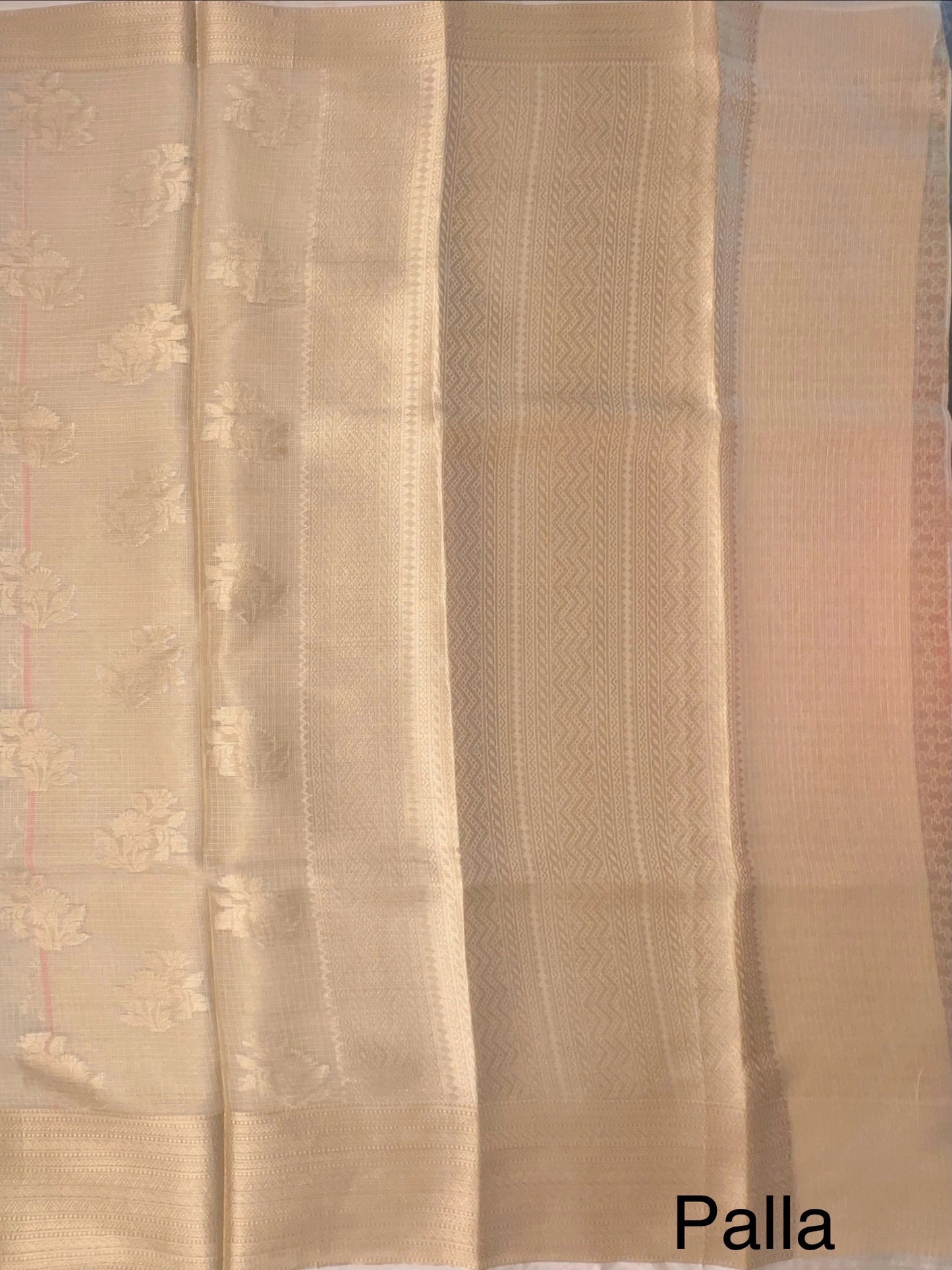Beige Arvita Kota Doria Fancy Cotton Saree