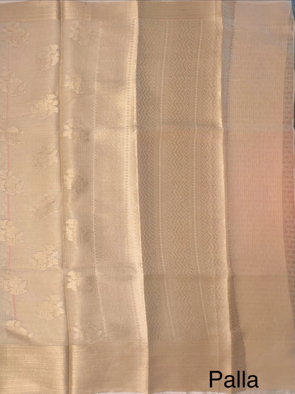 Beige Arvita Kota Doria Fancy Cotton Saree