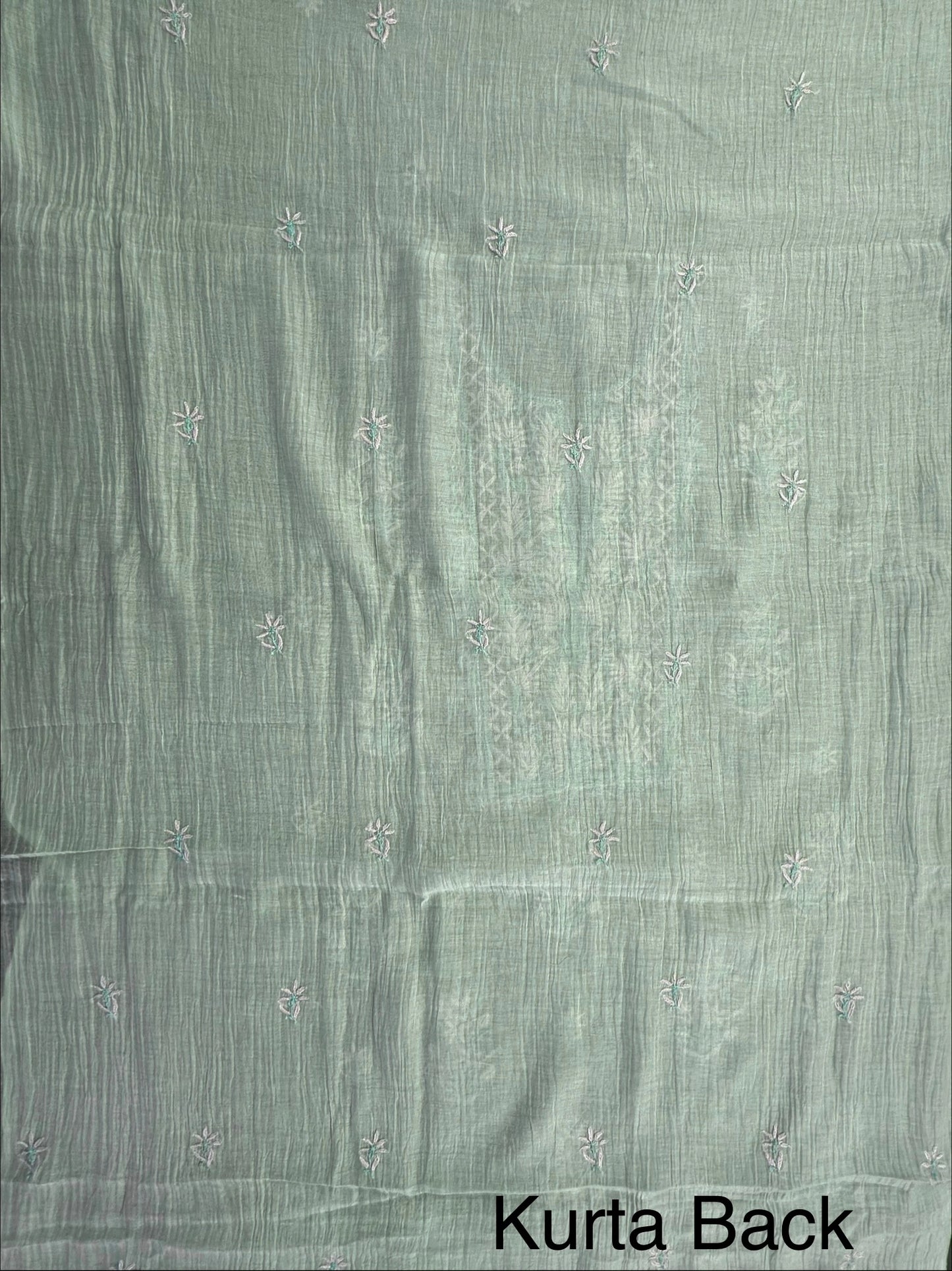 Pista Chanderi Chikankari Handwork 3-Piece Unstitched Suit