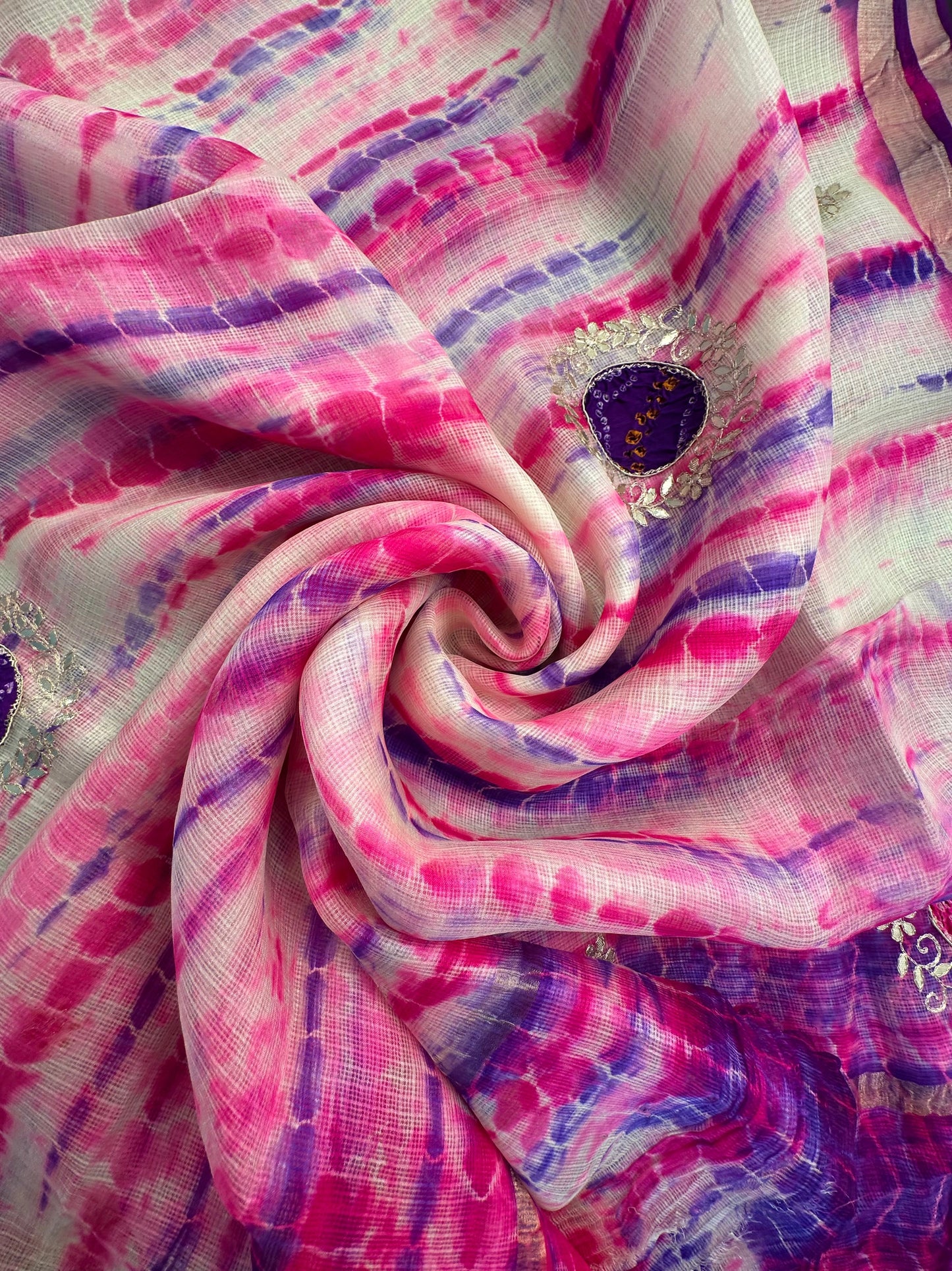 Shibori Bandhej Kota Silk Saree