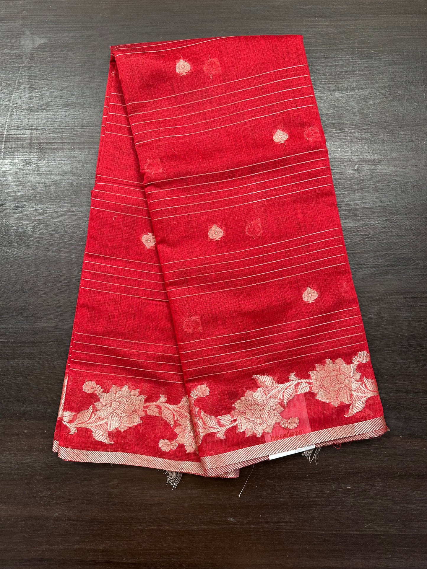Red Chanderi Cotton Saree