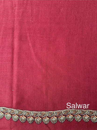 Maroon Woolen 3-Piece Suit