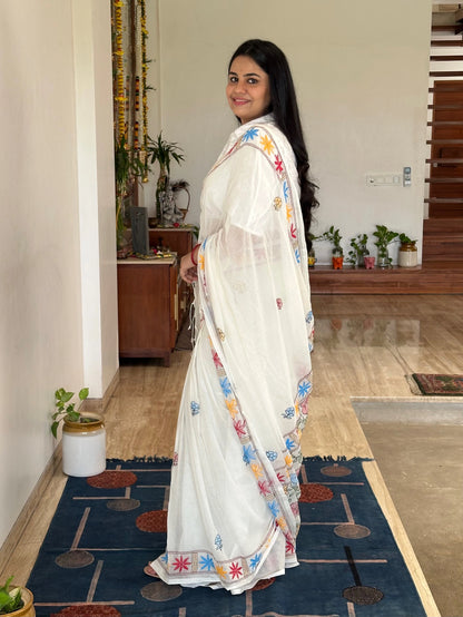 Kaantha Embroidery Cotton Saree
