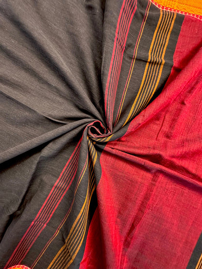 Black Piyali Bengal Cotton Saree