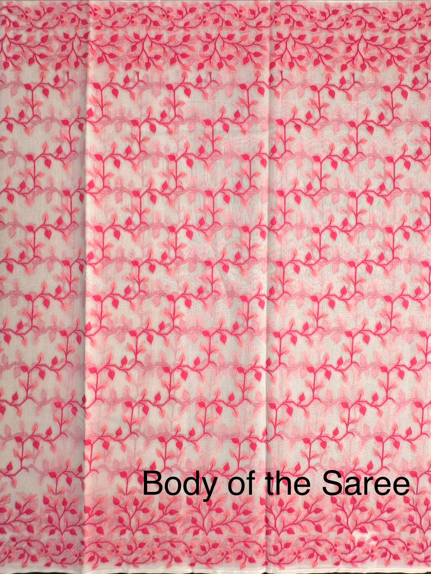 Off White-Pink Jamdani Fancy Cotton Saree