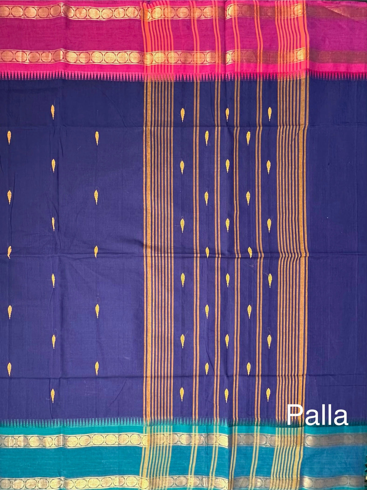 Blue Narayanpet Cotton Saree