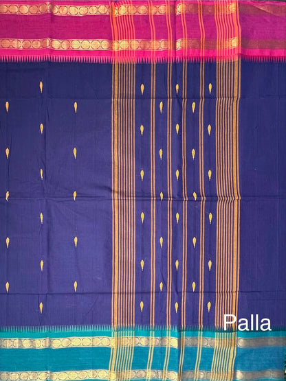 Blue Narayanpet Cotton Saree