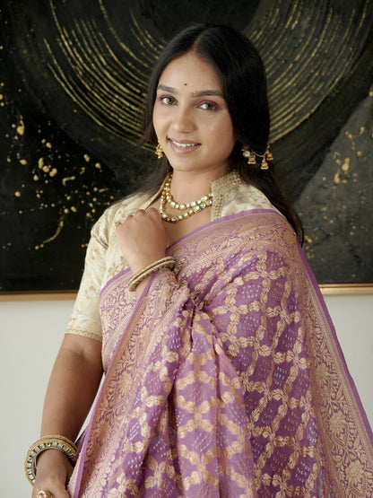 Pure Georgette Gharchola Bandhej Saree